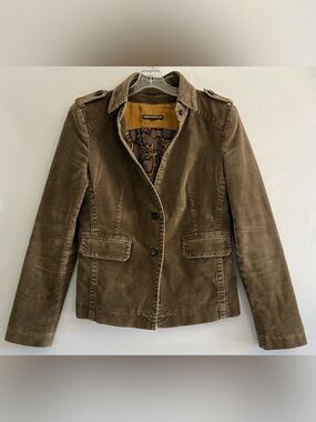 Drykorn Snakeskin Lined Corduroy Blazer Olive Taupe Indie Sleaze 5